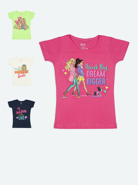 

Barbie Girls Multicoloured Typography 4 Printed T-shirt, Multi