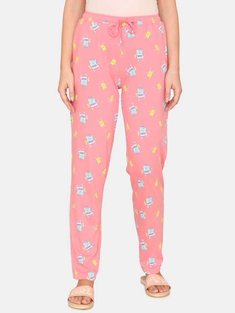 

Zivame Women Pink Printed Cotton Lounge Pants