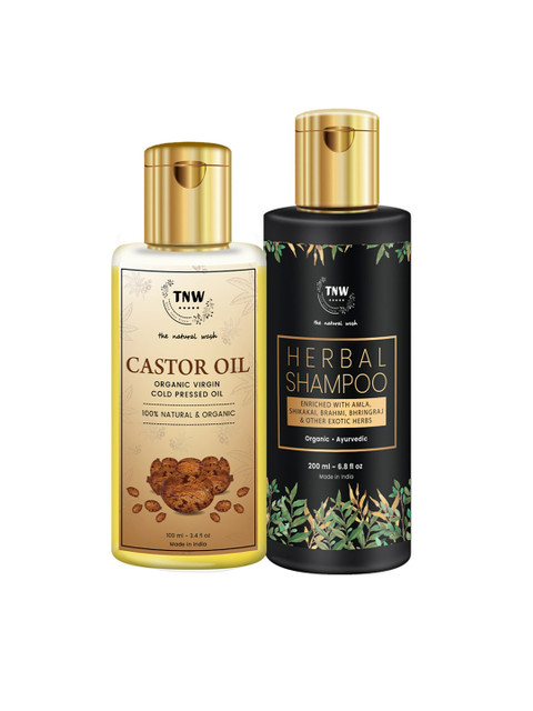 

TNW The Natural Wash Combo of 2 Castor Oil & Herbal Shampoo, Multi