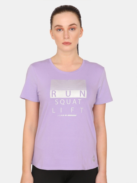 

Zelocity by Zivame Women Purple Typography Printed T-shirt