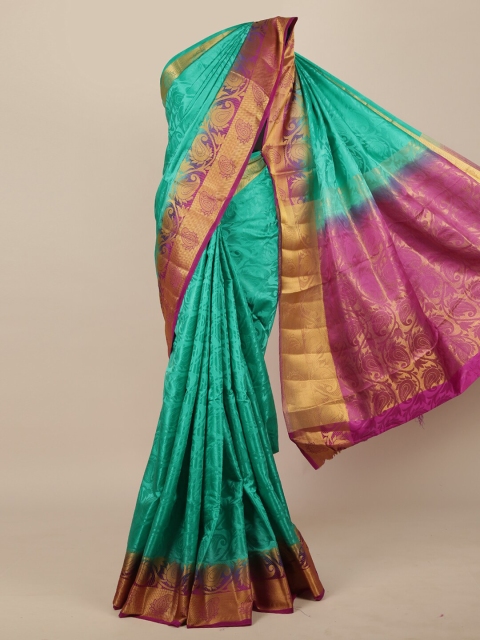 

Pothys Green & Purple Woven Design Jute Silk Saree