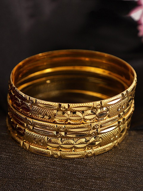 

Shining Diva Set Of 6 Gold-Toned Antique Bangles