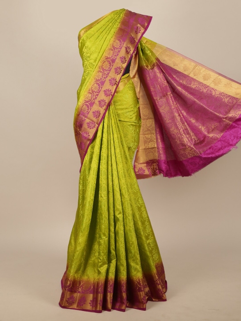 

Pothys Green & Magenta Woven Design Zari Jute Silk Saree