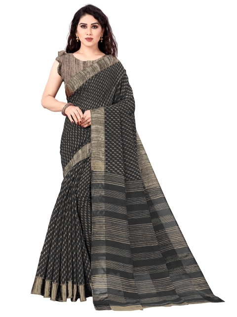 

KALINI Black & Beige Printed Saree