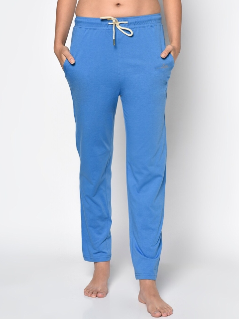 

METTLE Women Blue Solid Cotton Lounge Pants