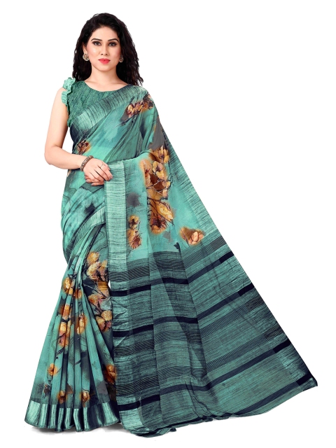 

KALINI Green & Yellow Floral Bagh Saree