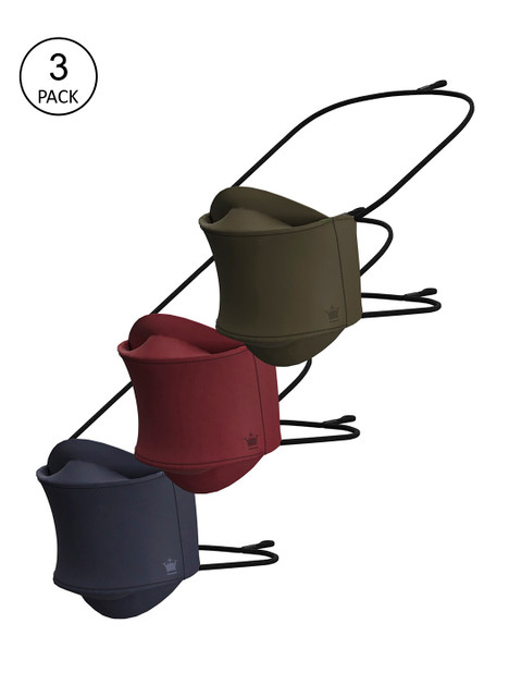 

Louis Philippe Men Pack Of 3 Assorted Cotton Reusable Protective Outdoor Face Masks