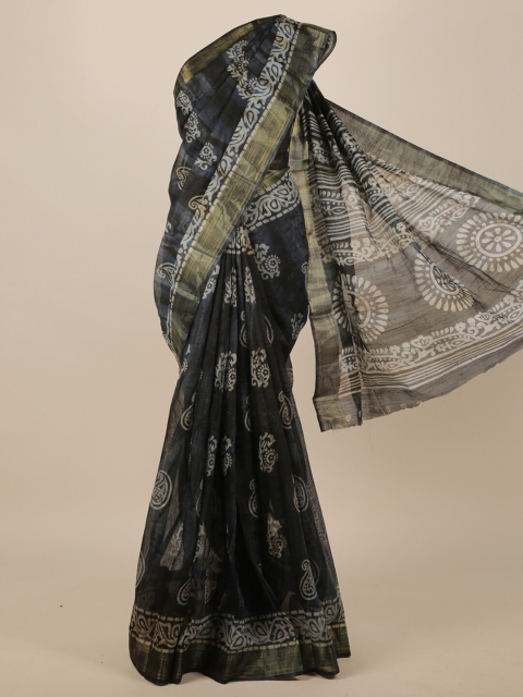 

Pothys Grey & White Ethnic Motifs Saree