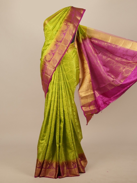 

Pothys Green & Magenta Paisley Jute Silk Saree