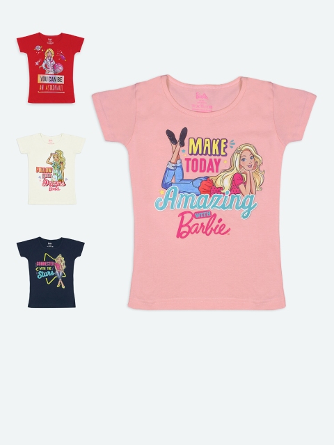 

Barbie Girls Pack of 4 Multicoloured Printed T-shirt, Multi
