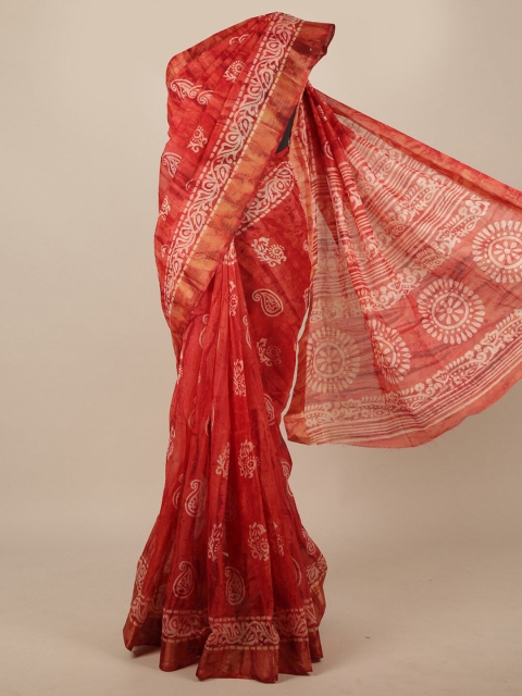 

Pothys Red Ethnic Motifs Saree