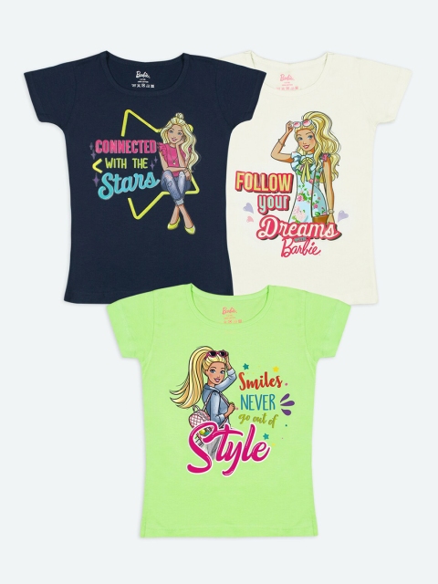 

Barbie Girls Multicoloured 3 Printed Extended Sleeves T-shirt, Multi