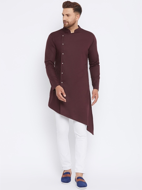 

Hypernation Men Brown Asymmetric Kurta