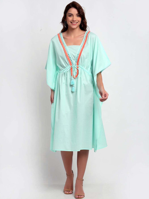 

BLANC9 Green Kaftan Midi Dress