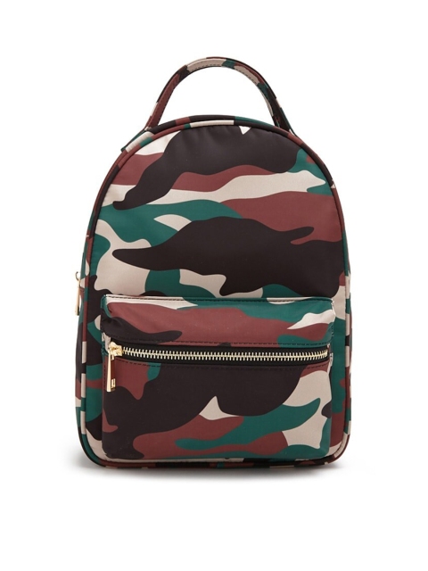 

FOREVER 21 Women Black & Maroon Camouflage Backpack