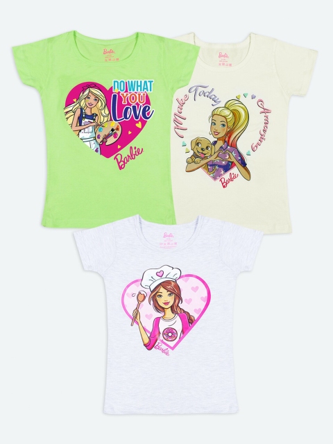 

Barbie Girls Multicoloured 3 Printed Applique T-shirt, Multi