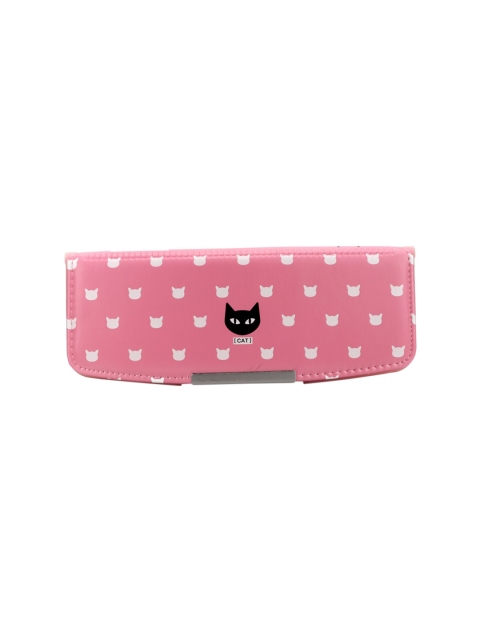 

QIPS Girls Pink & White Printed Magnetic Pencil Box