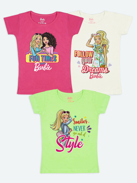 

Barbie Girls Multicoloured 3 Printed T-shirt, Multi
