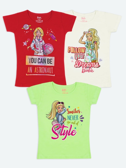 

Barbie Girls Multicoloured 3 Printed T-shirt, Multi