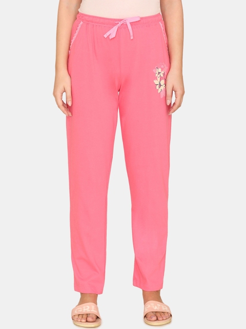 

Zivame Women Pink Floral Cotton Lounge Pants