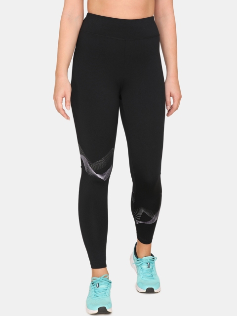 Zelocity Women Black Solid Tights
