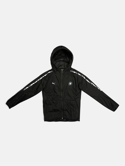 

Puma Unisex Kids Black White Striped BMW Motorsport T7 City Runner Jacket