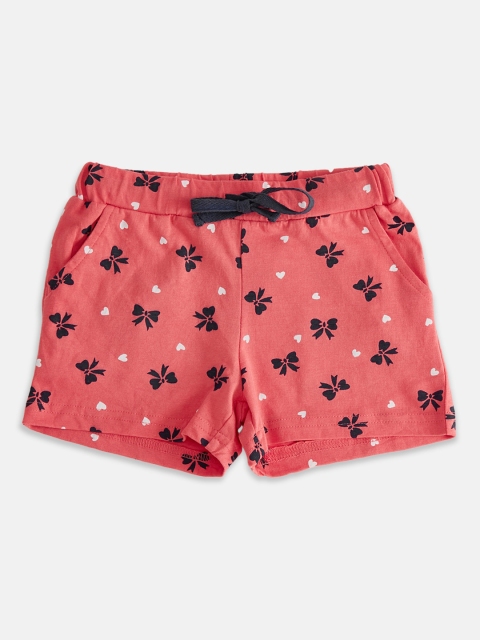 

Pantaloons Junior Girls Coral Printed Mid-Rise Regular Shorts