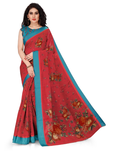 

KALINI Red Floral Bagh Saree