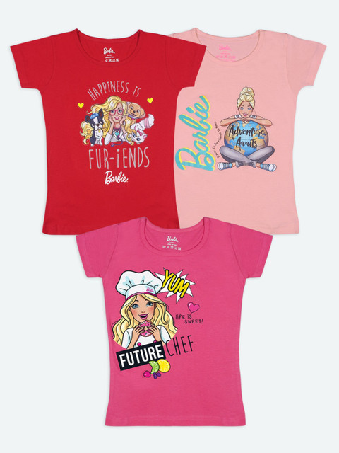 

Barbie Girls Multicoloured 3 Printed T-shirt, Multi