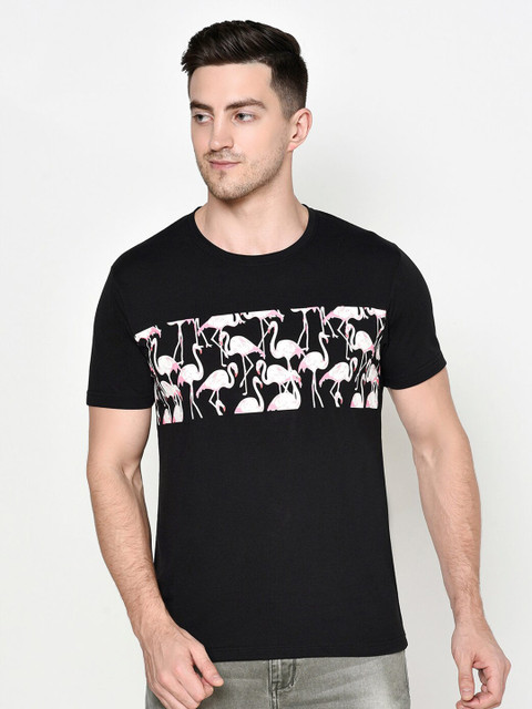 

ELEGANCE Men Black Conversational Printed Printed T-shirt
