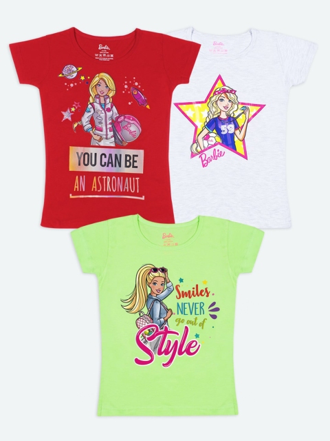 

Barbie Girls Multicoloured Typography 2 Printed Applique T-shirt, Multi