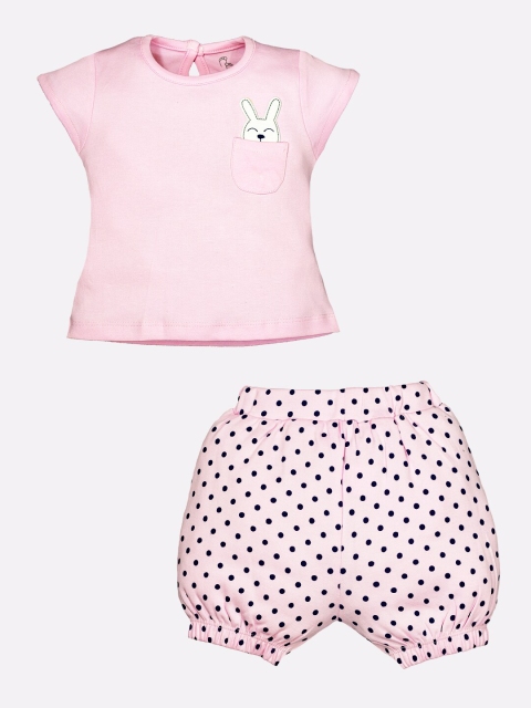

BABY GO Girls Pink Top with Shorts