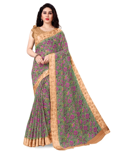 

KALINI Green Floral Bagh Saree