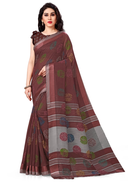 

KALINI Maroon & Grey Bandhani Zari Bandhani Saree