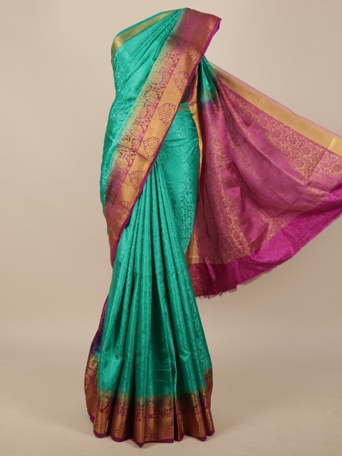 

Pothys Green & Pink Woven Design Zari Jute Silk Saree