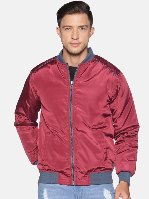 

Campus Sutra Men Maroon Casual Bomber Jacket