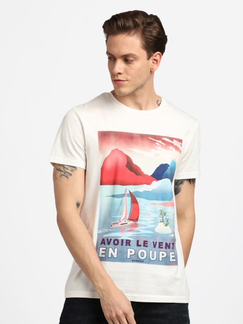 

UrGear Men White Printed T-shirt