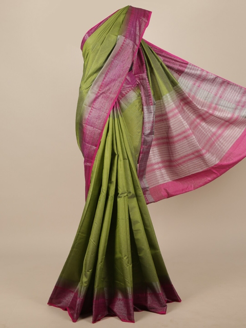 

Pothys Green & Pink Ethnic Motifs Zari Jute Silk Saree