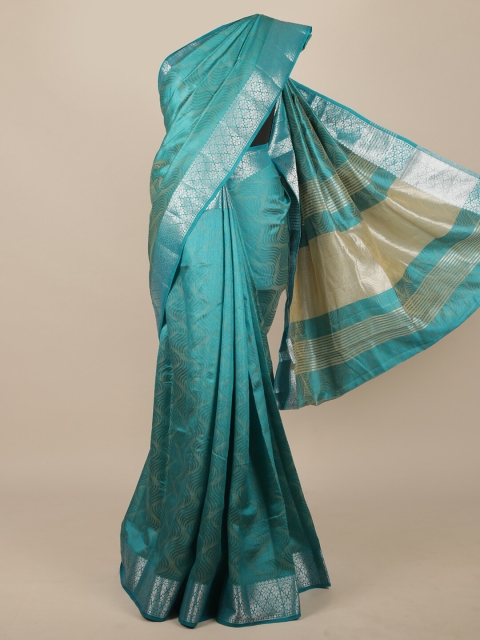 

Pothys Blue & Beige Zari Jute Silk Saree