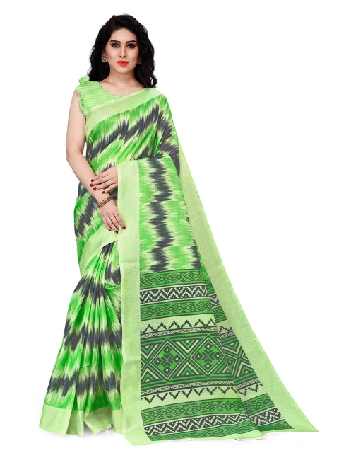 

KALINI Green & Black Art Silk Saree