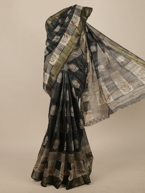 

Pothys Grey & Beige Floral Saree
