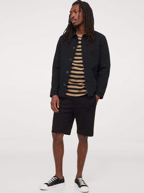

H&M Men Black Slim Fit Jersey Shorts