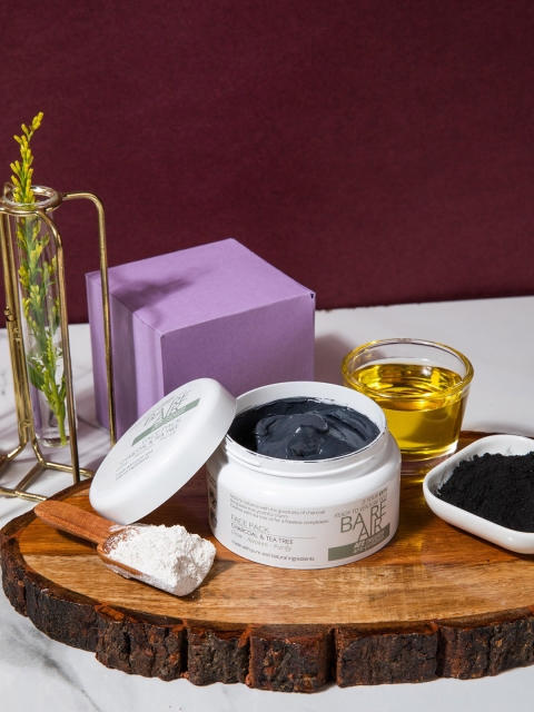 

BAREAIR Charcoal & Tea Tree Clay Face Pack 120 gm, Black
