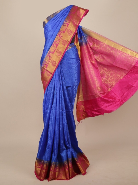 

Pothys Blue & Pink Woven Design Zari Jute Silk Saree