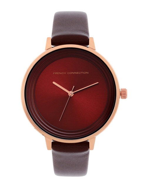 French Connection Women Pink Dial Stainless Steel Analogue Watch-FCN0001M, Maroon
