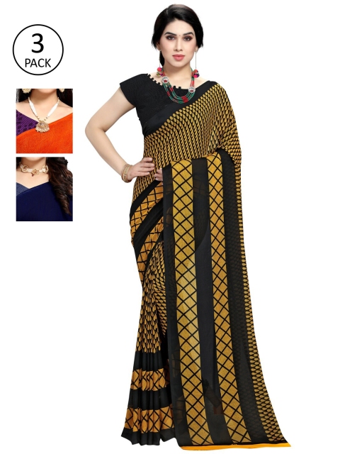 

KALINI Multi Pack of 3 Printed Saree
