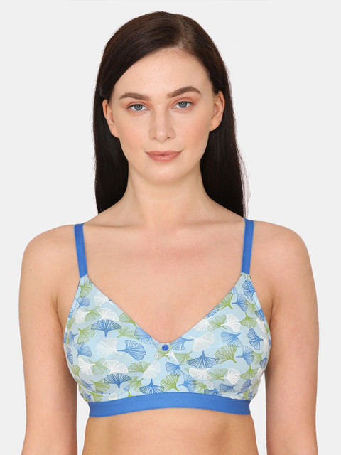 

Zivame Blue & White Floral Half Coverage T-shirt Bra - ZI10U1FASH0BLUE