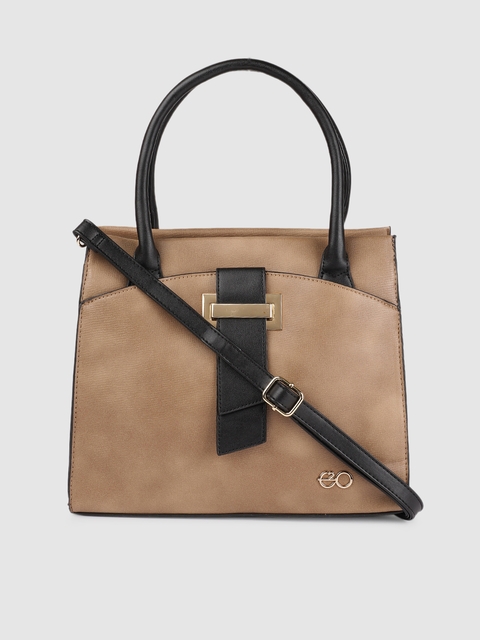 E2O Brown Solid Handheld Bag