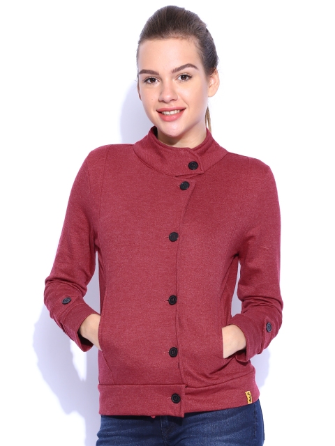 Maroon Solid Sweatshirt