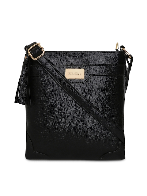 KLEIO Black Solid Sling Bag